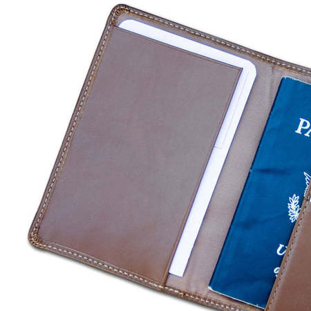 Dacasso Rustic Brown Leather Passport Holder AG-3242